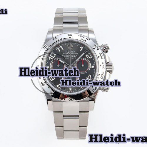 Rolex Daytona 116509 SS OMF Best Edition Gray Numeral Dial on SS Bracelet A7750 (Slim Movement)