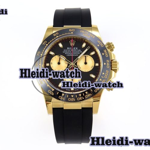 Rolex Daytona 116518 APSF 1:1 Best Edition Black/YG Dial on Oysterflex Rubber Strap SH4130 $808.00