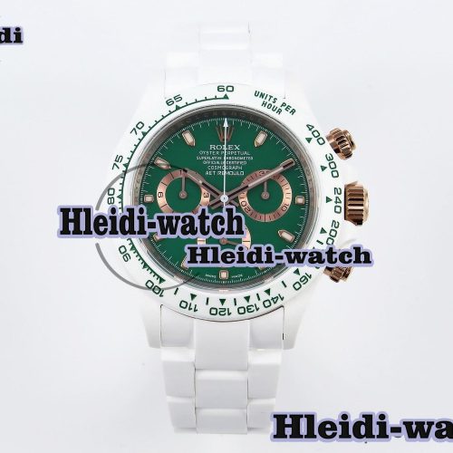 Rolex Daytona AET White Ceramic Case and Bracelet Green Dial SA4130 V2