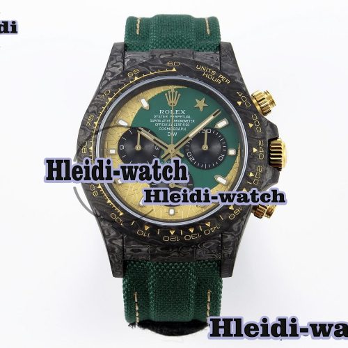 Rolex Daytona DIW Carbon Case and Bezel DIWF Edition Green/YG Dial on Green Nylon Strap