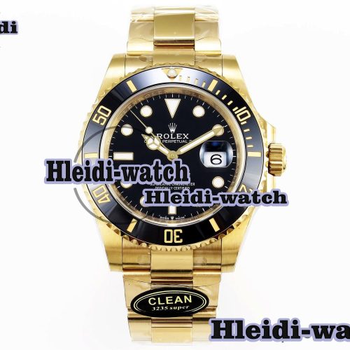 Rolex Submariner 116618 LN Black Ceramic YG Plated 904L Steel Clean 1:1 Best Edition VR3135