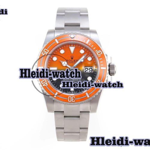 Rolex Submariner DIW Sandblasted VSF 1:1 Best Edition Orange Ceramic Bezel Orange/Black Dial on SS Bracelet VS3135