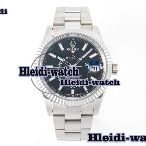 Sky-dweller SS Noob Best Edition Black Dial on SS Jubilee Bracelet A23J