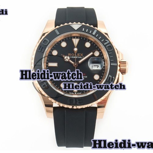 Yacht-Master 126655 Gain Weight RG/Tungsten Gold ARF 1:1 Best Edition Black Ceramic Bezel on Oysterflex Rubber Strap VR3235