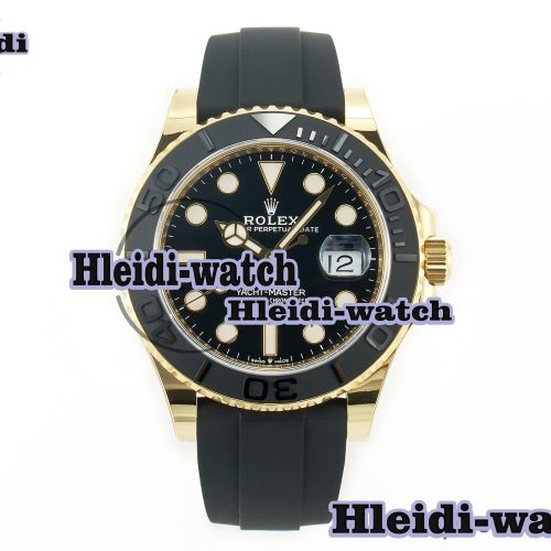 Yacht-Master 226659 Gain Weight YG/Tungsten Gold ARF 1:1 Best Edition Black Ceramic Bezel on Oysterflex Rubber Strap VS3235