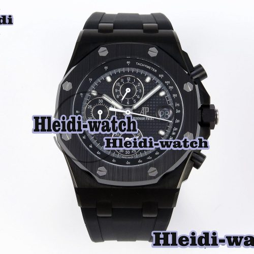 Audermars Piguet Royal Oak Offshore 42mm Black Ceramic APF 1:1 Best Edition Black Textured Dial on Black Rubber Strap