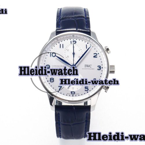 Portuguese Chrono IW371605 ZF 1:1 Best Edition White Dial on Blue Leather Strap A69355