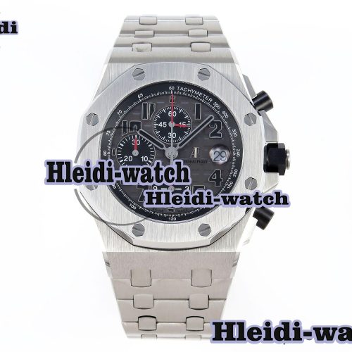 Audermars Piguet Royal Oak Offshore 42mm SS APF 1:1 Best Edition Gray Dial Black Markers on SS Bracelet