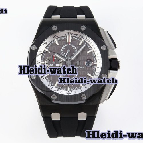 Audermars Piguet Royal Oak Offshore 44mm Black Ceramic APF 1:1 Best Edition Gray Dial on Black Rubber Strap