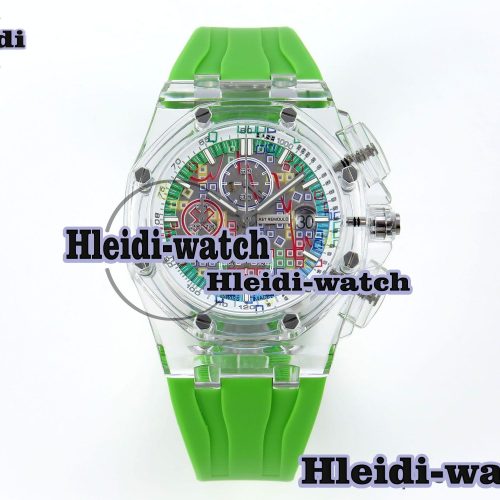 Audermars Piguet Royal Oak Offshore 44mm Transparent APF Best Edition Colorful Dial on Green Rubber Strap