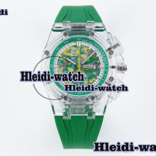 Audermars Piguet Royal Oak Offshore 44mm Transparent APF Best Edition Green Dial on Green Rubber Strap