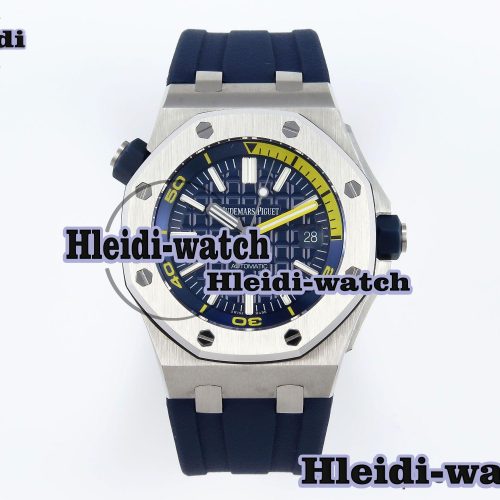 Audermars Piguet Royal Oak Offshore Diver 15710 IPF 1:1 Best Edition Blue Dial on Blue Rubber Strap SA3120 Super Clone