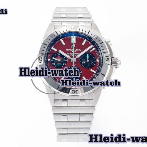 Chronomat B01 Wales 42mm SS BLSF 1:1 Best Edition Red Dial on SS Bracelet