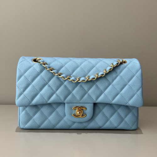 Chanel 25cm Bag Blue Caviar Leather For God Factory