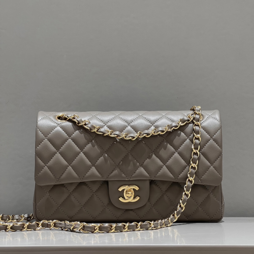 Chanel 25cm Bag Grey Lamskim Leather For God Factory