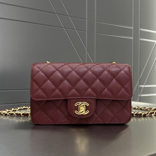 Chanel 20cm Bag Wine Caviar Leather For God Factory