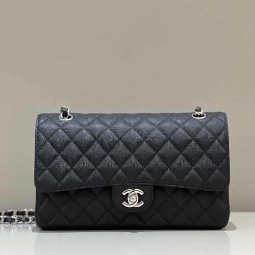 Chanel 25cm Bag Black Small Caviar Leather For God Factory