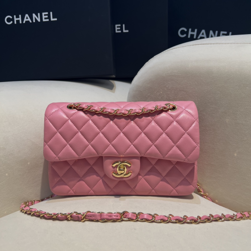 Chanel 23cm Bag Deep Pink Lamskin Leather For God Factory