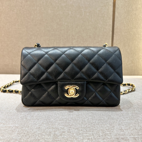 Chanel 20cm Bag Black Small Caviar Leather For God Factory