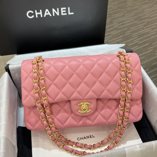 Chanel 25cm Bag Pink Lamskim Leather For God Factory