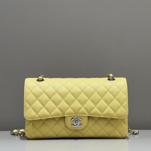 Chanel 25cm Bag Yellow Small Caviar Leather For God Factory