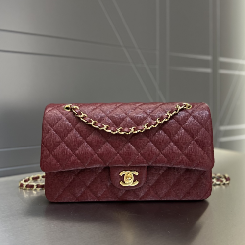 Chanel 25cm Bag Wine Small Caviar Leather For God Factory