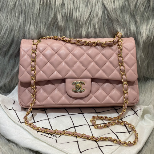 Chanel 25cm Bag Pink Lamskim Leather For God Factory