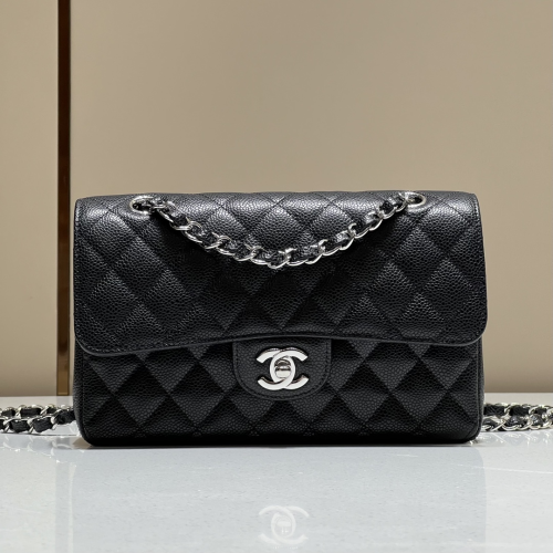 Chanel 23cm Bag Black Caviar Leather For God Factory