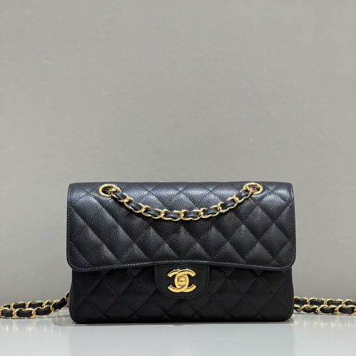 Chanel 23cm Bag Black Caviar Leather For God Factory