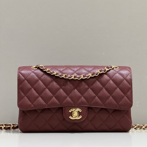 Chanel 25cm Bag Wine Caviar Leather For God Factory