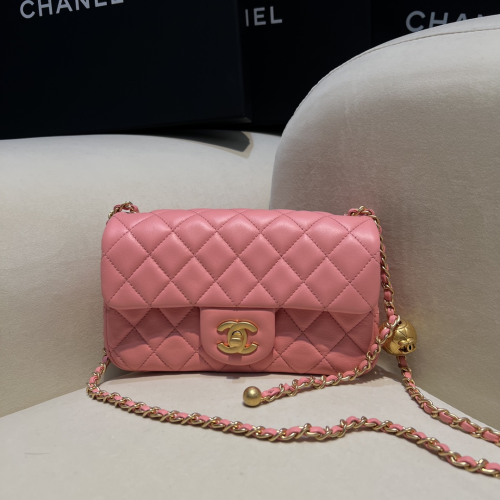 Chanel 20cm Bag Gold Ball Light Pink Lamskin For God Factory