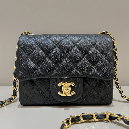 Chanel 17cm Bag Black Caviar Leather For God Factory