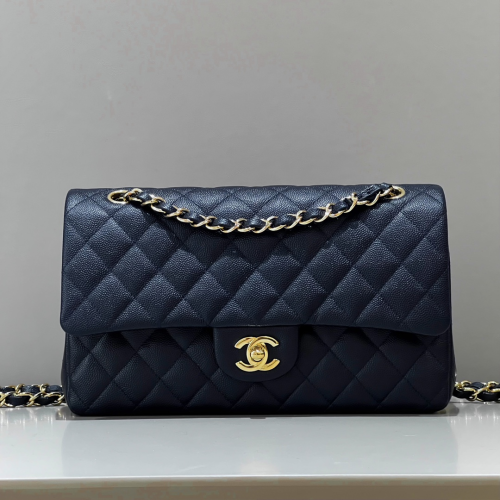 Chanel 25cm Bag Dark Blue Small Caviar Leather For God Factory