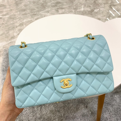 Chanel 25cm Bag Blue Lamskim Leather For God Factory