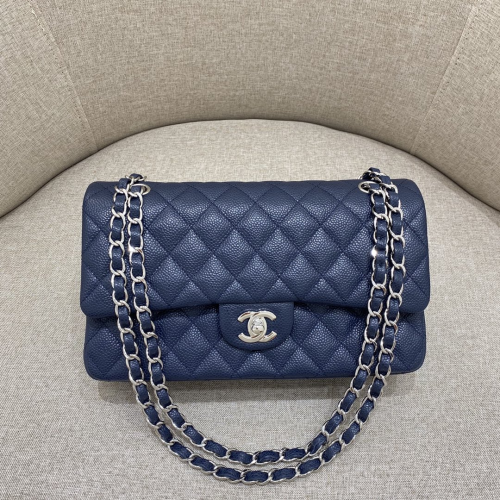 Chanel 25cm Bag Sea Blue Caviar Leather For God Factory