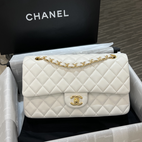 Chanel 25cm Bag White Lamskim Leather For God Factory