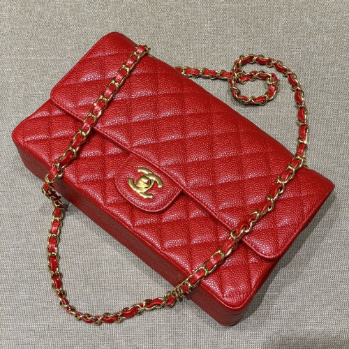 Chanel 25cm Bag Red Caviar Leather For God Factory