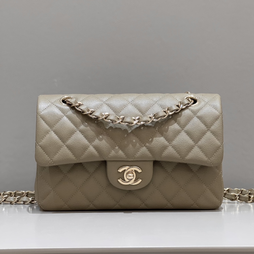 Chanel 23cm Bag Camcel Small Caviar Leather For God Factory