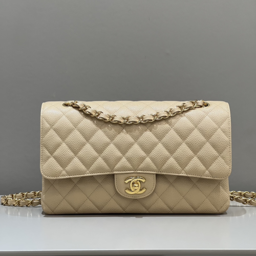 Chanel 25cm Bag Beige Caviar Leather For God Factory