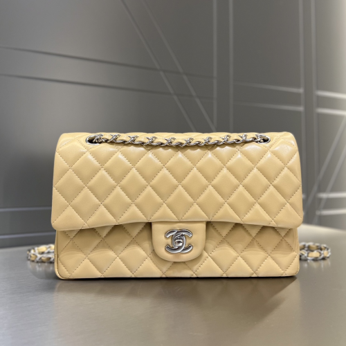 Chanel 25cm Bag Beige Lamskim Leather For God Factory