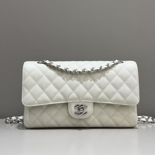 Chanel 25cm Bag White Small Caviar Leather For God Factory