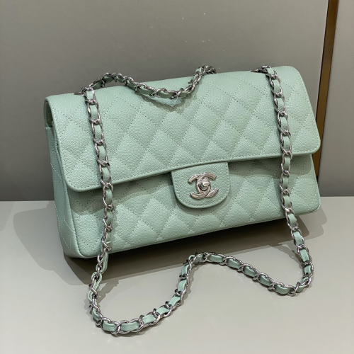 Chanel 25cm Bag Green Small Caviar Leather For God Factory