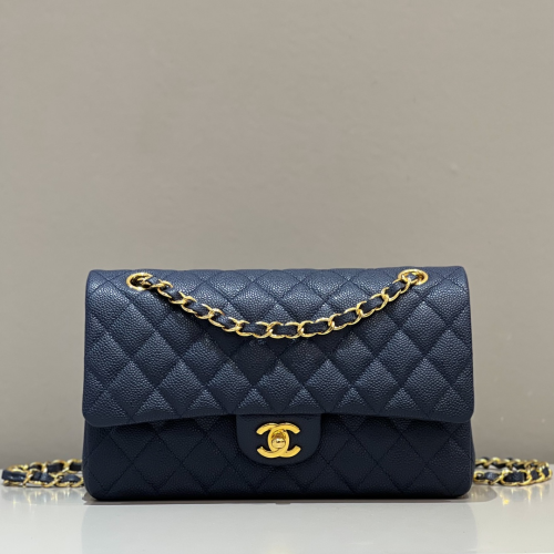 Chanel 25cm Bag Sea Blue Caviar Leather For God Factory