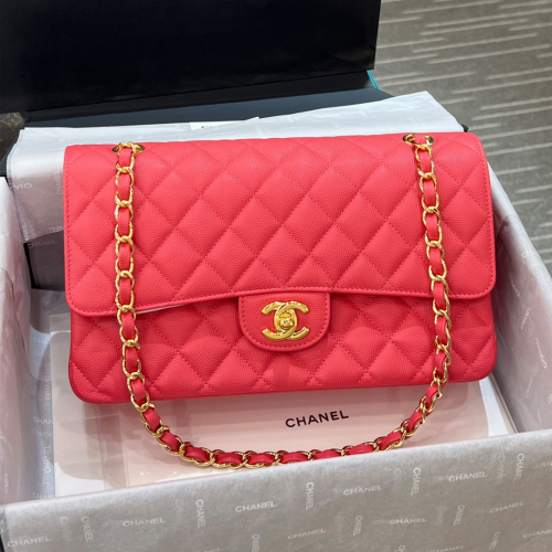 Chanel 25cm Bag Red Small Caviar Leather For God Factory