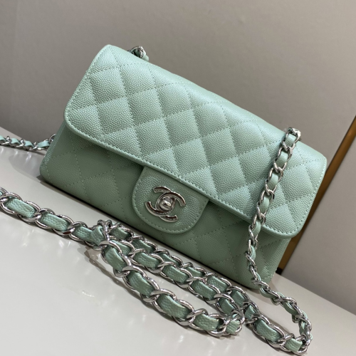 Chanel 20cm Bag Green Small Caviar Leather For God Factory