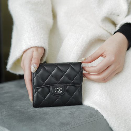 Chanel Tri-fold Wallet lambskin shw for GD Factory