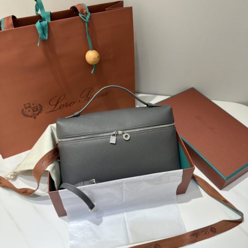 Loro Piana Extra Bag L27 Dark Grey-DEW Factory