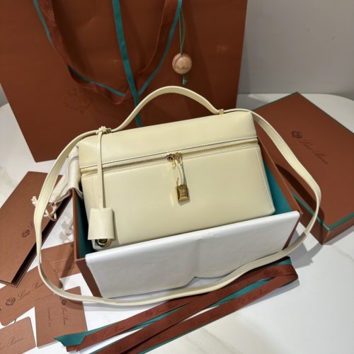 Loro Piana Extra Bag L27 White Gold-DEW Factory