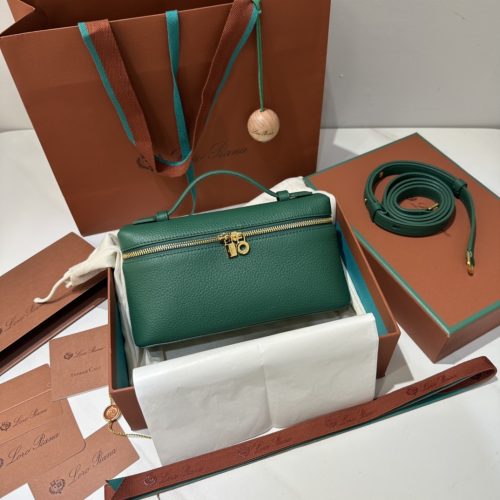 Loro Piana Extra Pocket L19 Handbag Peacock Green Gold -DEW Factory