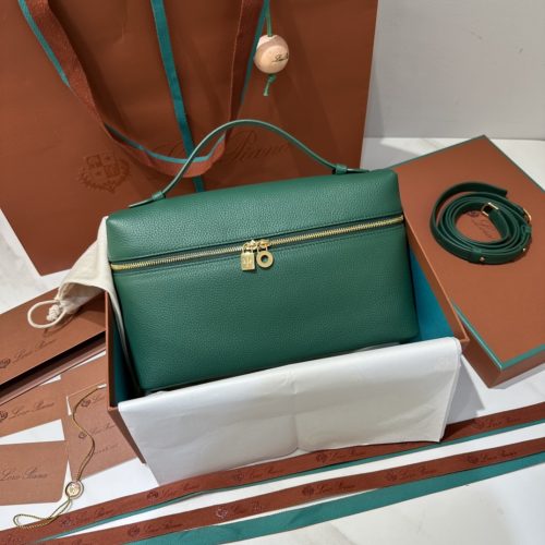 Loro Piana Extra Bag L27Peacock Green Gold-DEW Factory